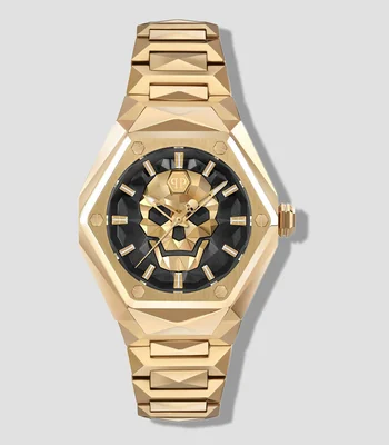 Reloj para mujer Skull Spikes Lady Casual, Dorado