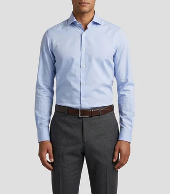 Camisa de vestir con microdiseños manga larga Hombre