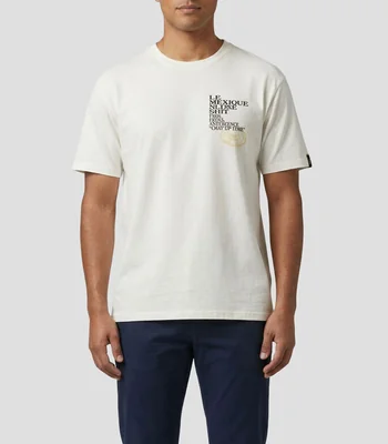 Playera cuello redondo manga corta estampada Hombre