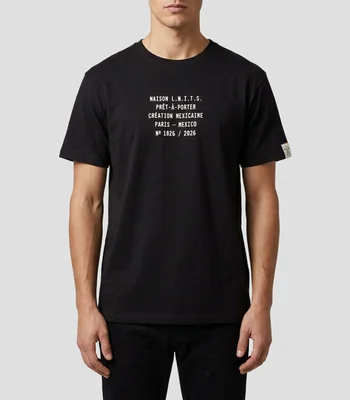 Playera cuello redondo manga corta estampado Hombre