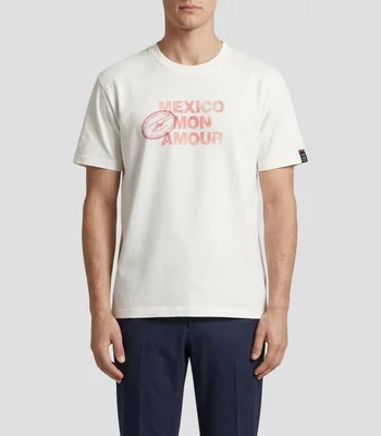 Playera cuello redondo manga corta estampado Hombre