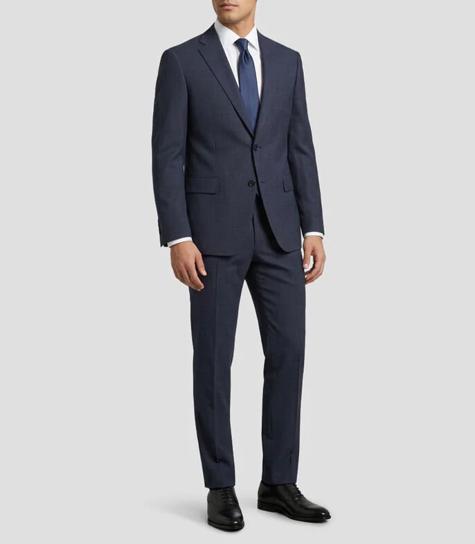 Traje de corte regular con microdiseños Hombre
