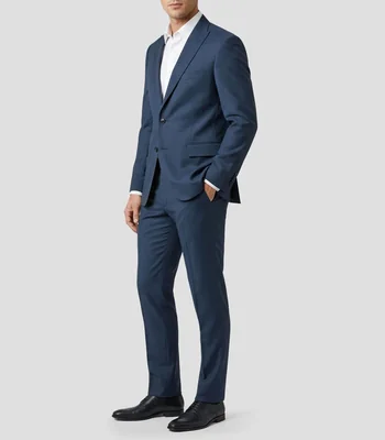 Traje de lana de corte regular liso Hombre