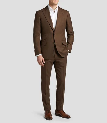 Traje de lana corte regular liso Hombre