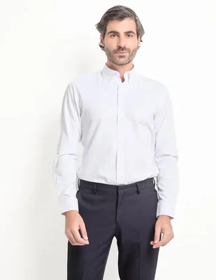 Camisa casual de algodón manga larga para hombre