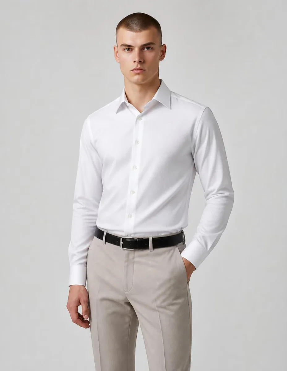 Camisa de bambú manga larga para hombre