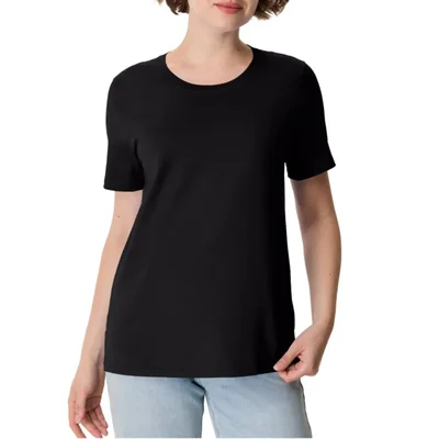 Camiseta Hanes para mujer talla X-Large color negro manga corta