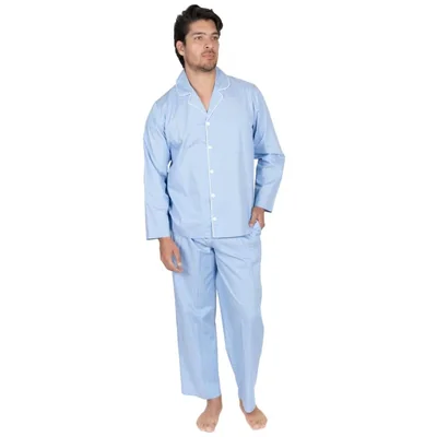 Pijama de Camisa Manga Larga y Pantalón Royal Polo Club Azul para Hombre