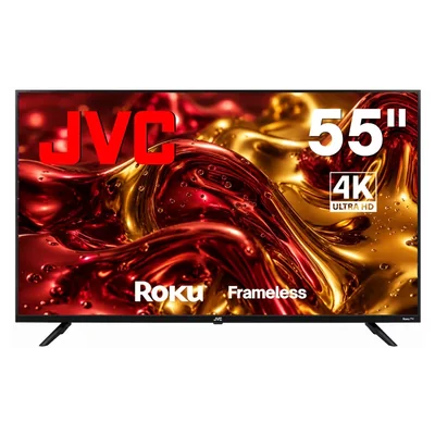 Smart TV JVC 55 pulgadas 4K UHD LED Frameless Roku TV Dolby Audio WiFi 4 HDMI 2 USB AV