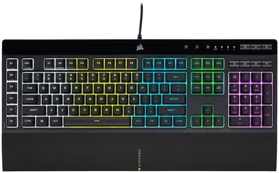 Teclado Gaming Corsair K55 Rgb Pro Membrana Cableado Negro - Venta Internacional.