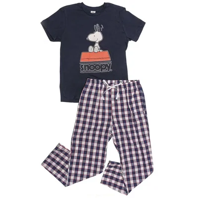 Pijama de Playera y Pantalón con Diseño Snoopy para Hombre