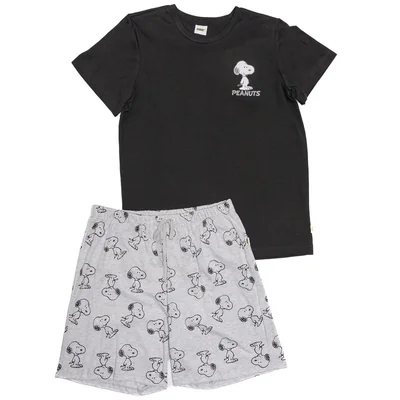 Pijama de Playera y Short con Diseño Snoopy para Hombre