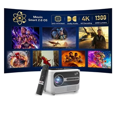Proyector Caiwei 4k Con Wifi Y Bluetooth 1300 Lúmenes Ansi - Venta Internacional.