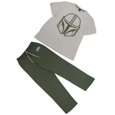 Pijama de Playera Manga Corta y Pantalón con Diseño Star Wars Mandalorian para Hombre
