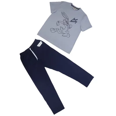 Pijama de Playera Manga Corta y Pantalón con Diseño Looney Tunes Bugs Bunny para Hombre