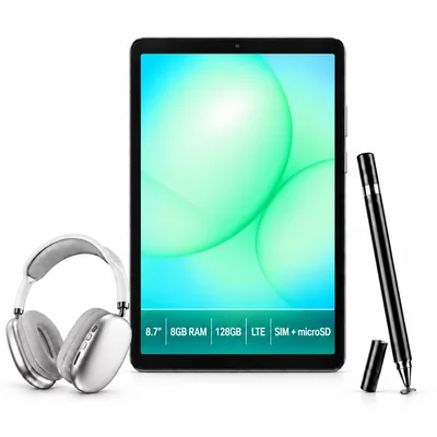 Combo Tablet Samsung Galaxy Tab A11 8.7' 8gb Ram 128gb Lte Plata + Audífonos Bluetooth + Lápiz Táctil