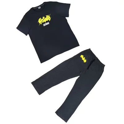 Pijama de Playera Manga Corta y Pantalón con Diseño Batman para Hombre