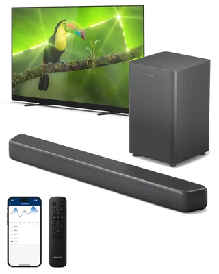 Barras De Sonido Philips Barra De Sonido Philips Dolby Digital Plus Con Subwoofer Inalámbrico Para Graves Más Profundos