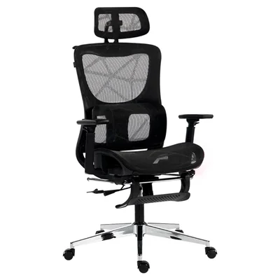 Silla Acteck Negra Ergonómica De Malla Flux Ultra Ec696hr Soporta 120 Kg