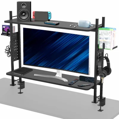 Estantería Clamp-on De 2 Niveles Vivo Desk-shelf40g Negra - Venta Internacional.