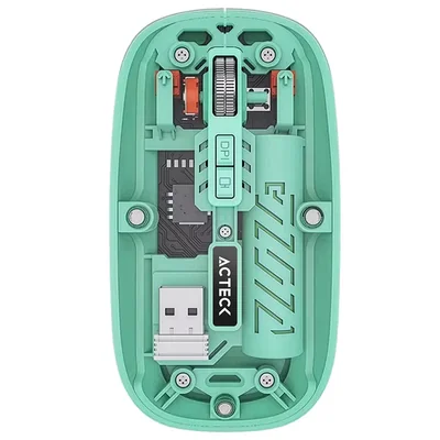 Mouse Acteck Aero One Mi455v Inalámbrico Ultra Delgado Usb 2.4 Ghz + Bt 3200dpi 5 Botones Verde Ac-945707