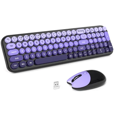 Teclado Mofii Inalámbrico Retro Negro Morado - Venta Internacional.