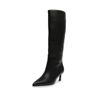 Bota Steve Madden Lavan hasta la rodilla cuero negro talla 9.5