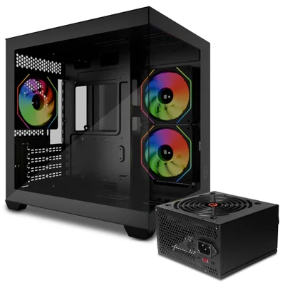 Gabinete Gamer Getttech Gcm-upgx1-m1 Micro Atx-Itx  HDD/SSD  Disipador Cpu158mm, Gpu325mm, Refrigeración Líquida280mm con fuente