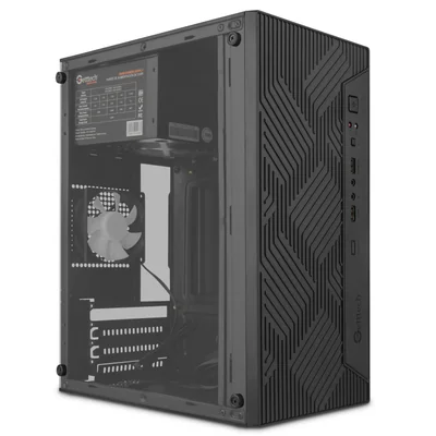 Gabinete Para Pc Getttech Gcs-inoy1-01 Mini Torre M-atx Itx Con Fuente 550w Atx 2.0/3.0 Gpu250mm Ssd/hdd  Ventilador 80mm