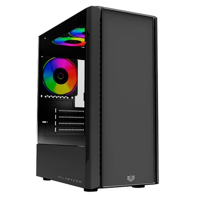 Gabinete Gamer BALAM RUSH NYX GI730 Micro ATX Mini Torre 3 Fan Cristal Templado RGB Negro BR-936095