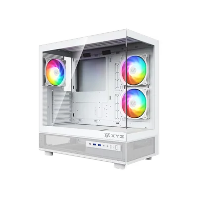 Gabinete Gamer Xyz Aurorax 50 Formato Atx Cristal Templado Argb Blanco