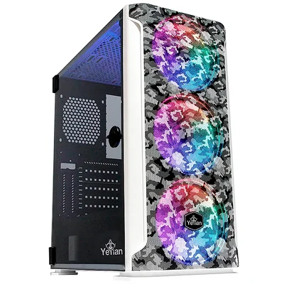 Yeyian Gabinete Gamer Hollow Serie 2500 Camuflaje Blanco Ygh-49704