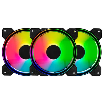 Kit 3 Ventiladores Gamer Balam Rush Eolox Blaze Ex50k 120mm RGB 1200rpm Br-937986 color Negro