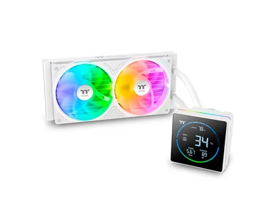 Enfriamiento Liquido Thermaltake Blanco Th240 S V3 Argb Sync Aio 120mm Con Display Lcd