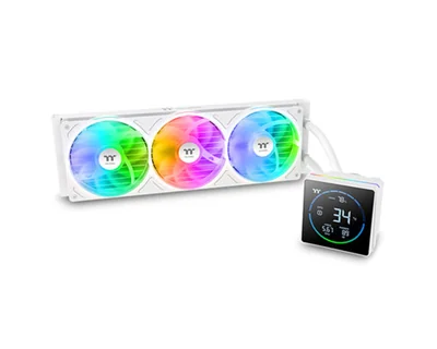 Enfriamiento Liquido Thermaltake Blanco Th360 S V3 Argb Sync Aio 120mm Con Display Lcd