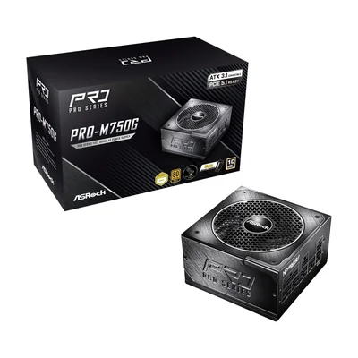 Fuente De Alimentación Asrock Pro-m750g 750w 80 Gold Atx 3.1 Totalmente Modular - Venta Internacional.