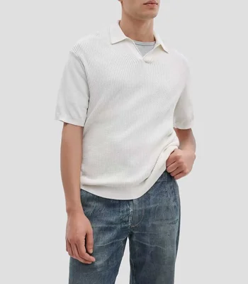 Playera tipo polo manga corta lisa Hombre