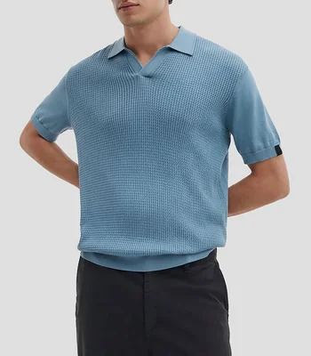 Playera tipo polo manga corta sólida Hombre