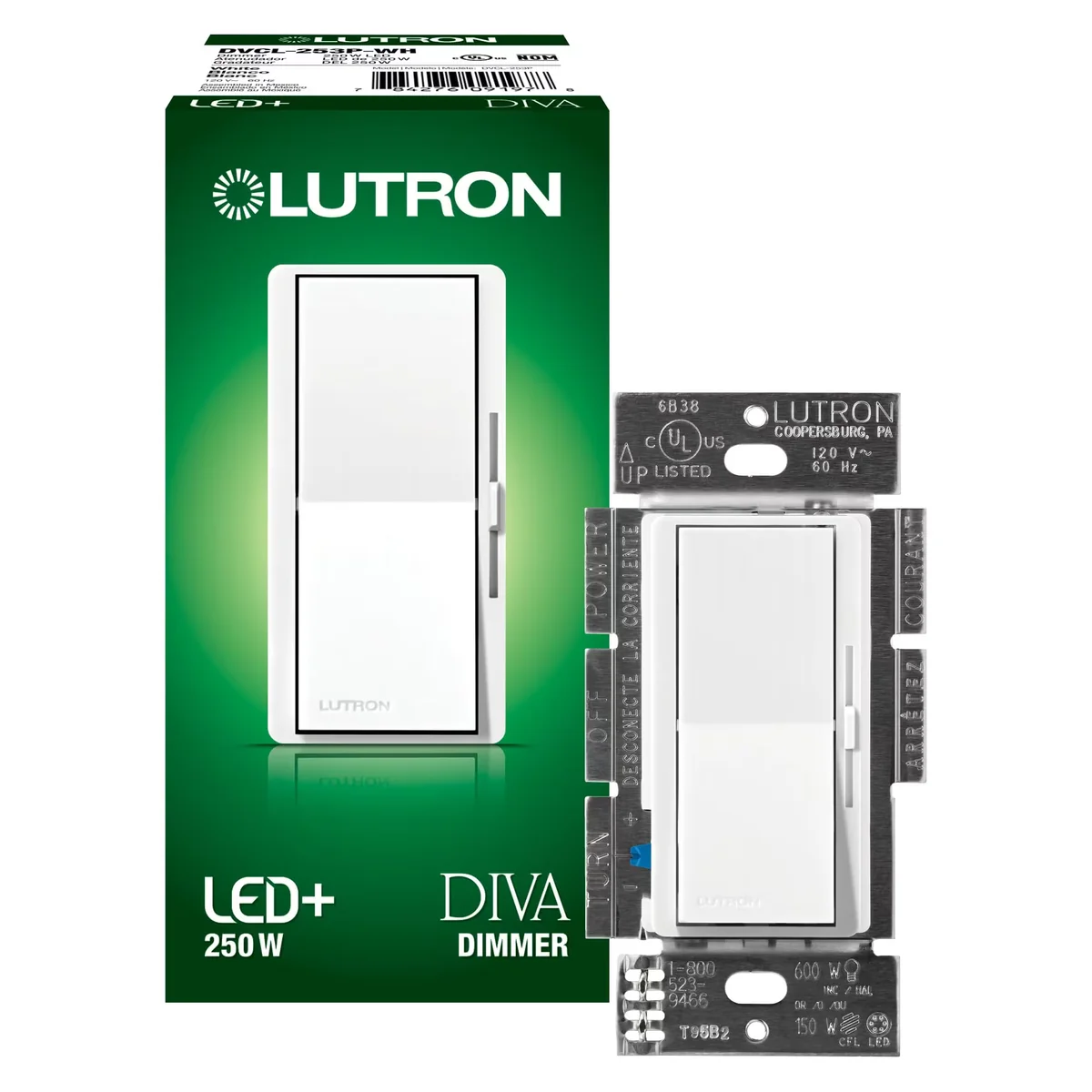 Interruptor Lutron Diva Led+ para Bombillas 150 W - Venta Internacional