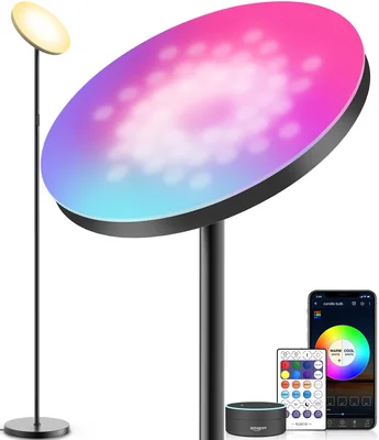 Lámpara De Pie Yhw Smart Rgb Led Para Sala De Estar 24w 2000lm - Venta Internacional.