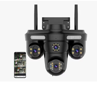 8mp Cámara Wifi Para Exteriores Tres Pantallas Tres Lentes