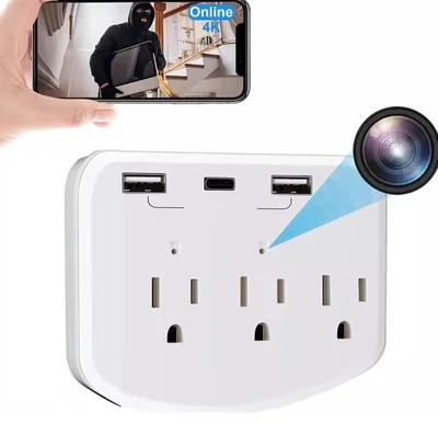 Cámara Espía Wifi Oculta Tecno-10 Multicolor 4k Para Seguridad