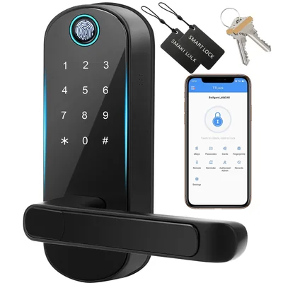 Cerradura Inteligente cerradura Electrónica 5 En 1 Con Huella Digital App Contraseña Tarjeta Ic Y Llave Mecánica chapa Inteli