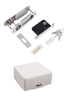 Manija Con Llaves Antirrobo Para Puerta Corrediza De Madera Plata