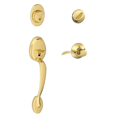 Juego De Manillas De Puerta Schlage F60vply/acc505 Brass Bright - Venta Internacional.