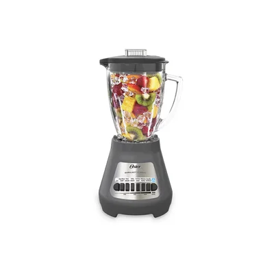 Blender Oster Blender Blender Blender, Tarro De Cristal Con Base De Plástico Gris, 1,25 L - Venta Internacional.