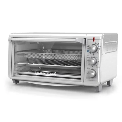 Horno Tostador Black+decker Plateado Crisp 'n Bake Aire Fry Extra Ancho 23 X 33 Cm