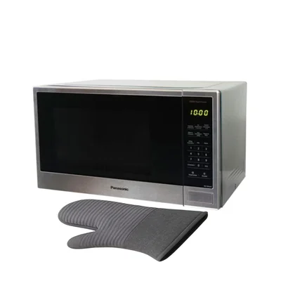 Combo Microondas Panasonic Nn-sb656bruh De 36 Litros (1.3ft³ / 1100w) Color: Gris + Guante Cocina.
