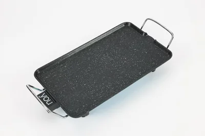 Parrilla Eléctrica Grill You Negro con Gris Plana Comal Antiadherente 40 x 23 cm