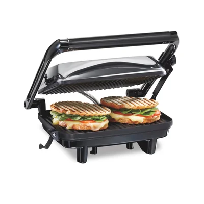 Sandwichera Y Parrilla Eléctrica Para Interiores Panini Press Hamilton Beach 25460ag - Venta Internacional.
